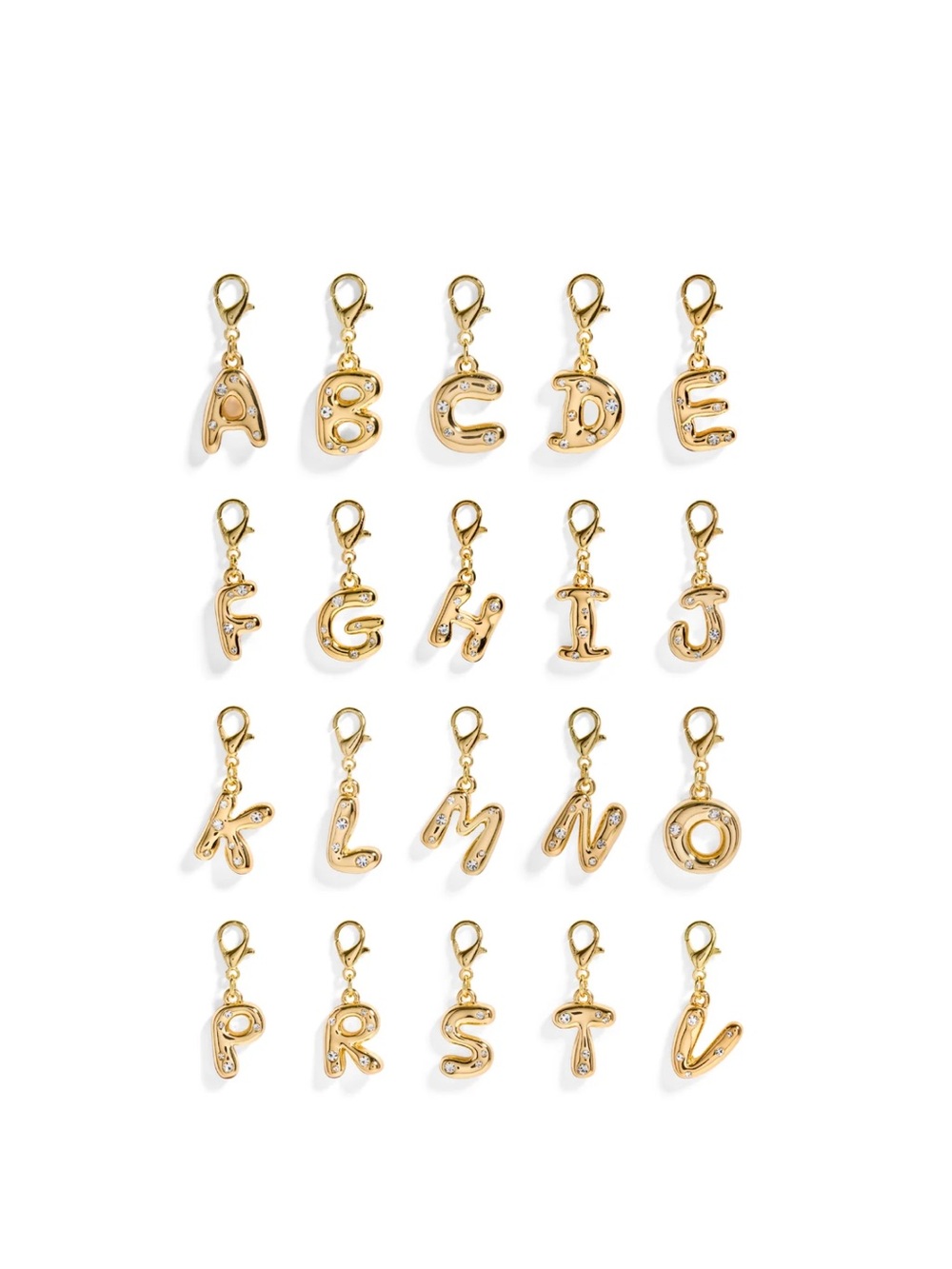 Gold Letter M Initial Charm Pendant